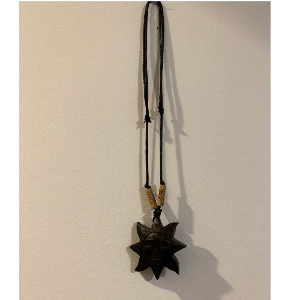 Wooden sun necklace!